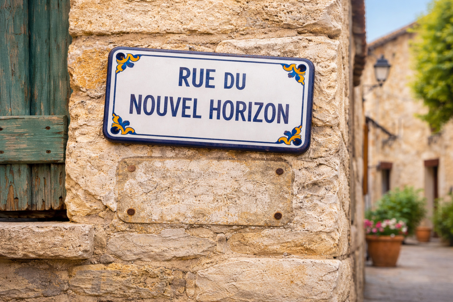 Plaque de rue provençale évoquant un changement d’adresse sans redirections SEO
