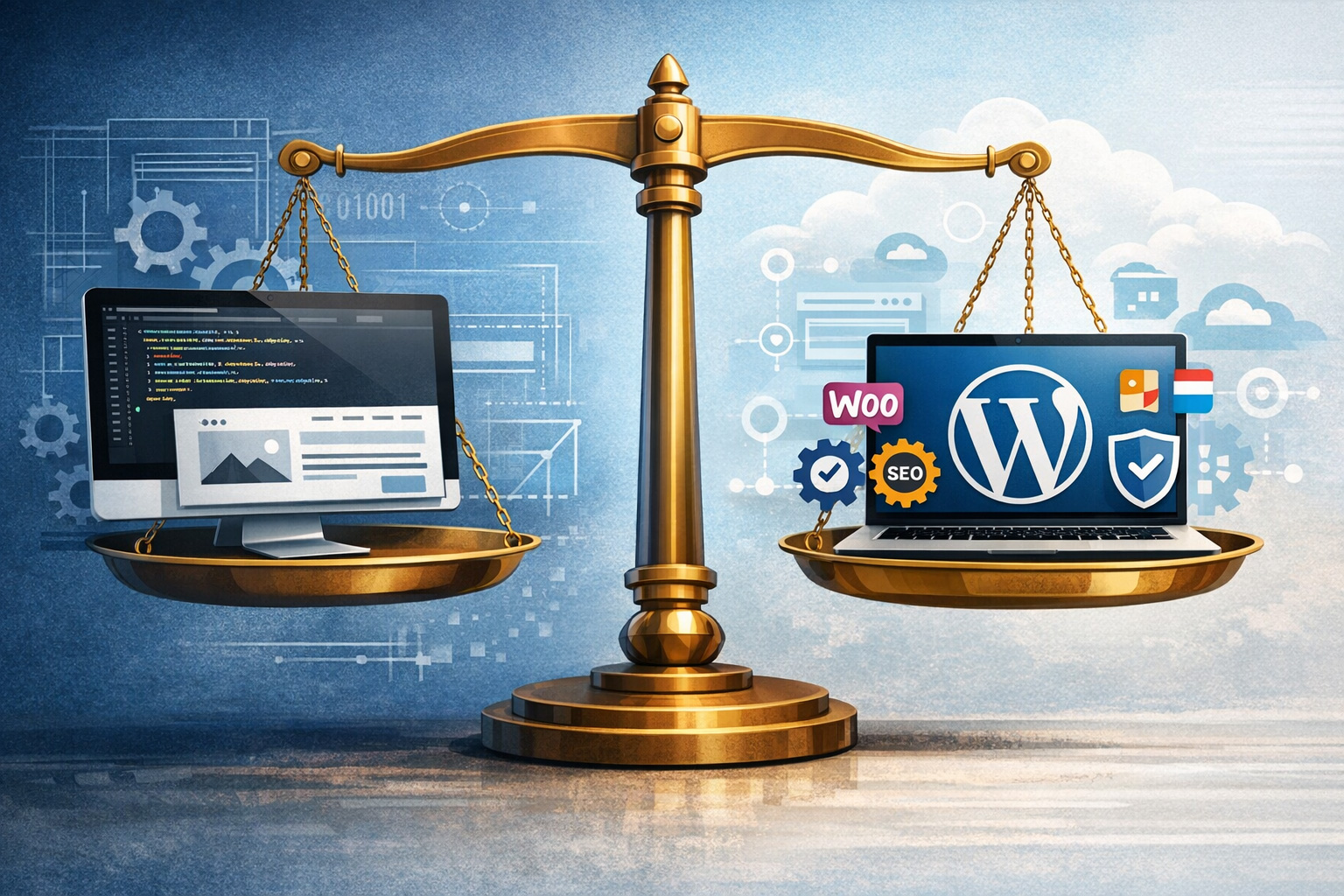 Comparaison entre un site vitrine sur mesure et un site WordPress pour un projet web professionnel