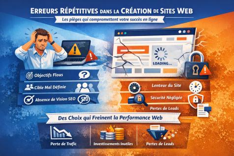 Erreurs courantes lors de la création d’un site internet professionnel impactant la performance, le SEO et la rentabilité du projet web