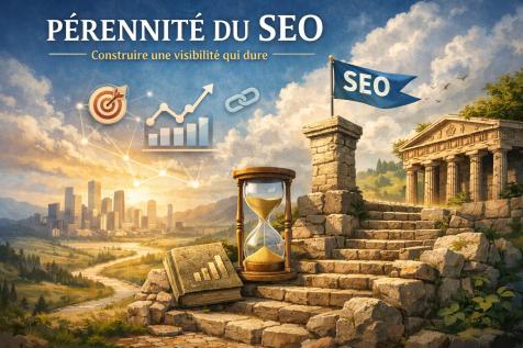 Pérennité du SEO illustration stratégie de visibilité durable et croissance à long terme