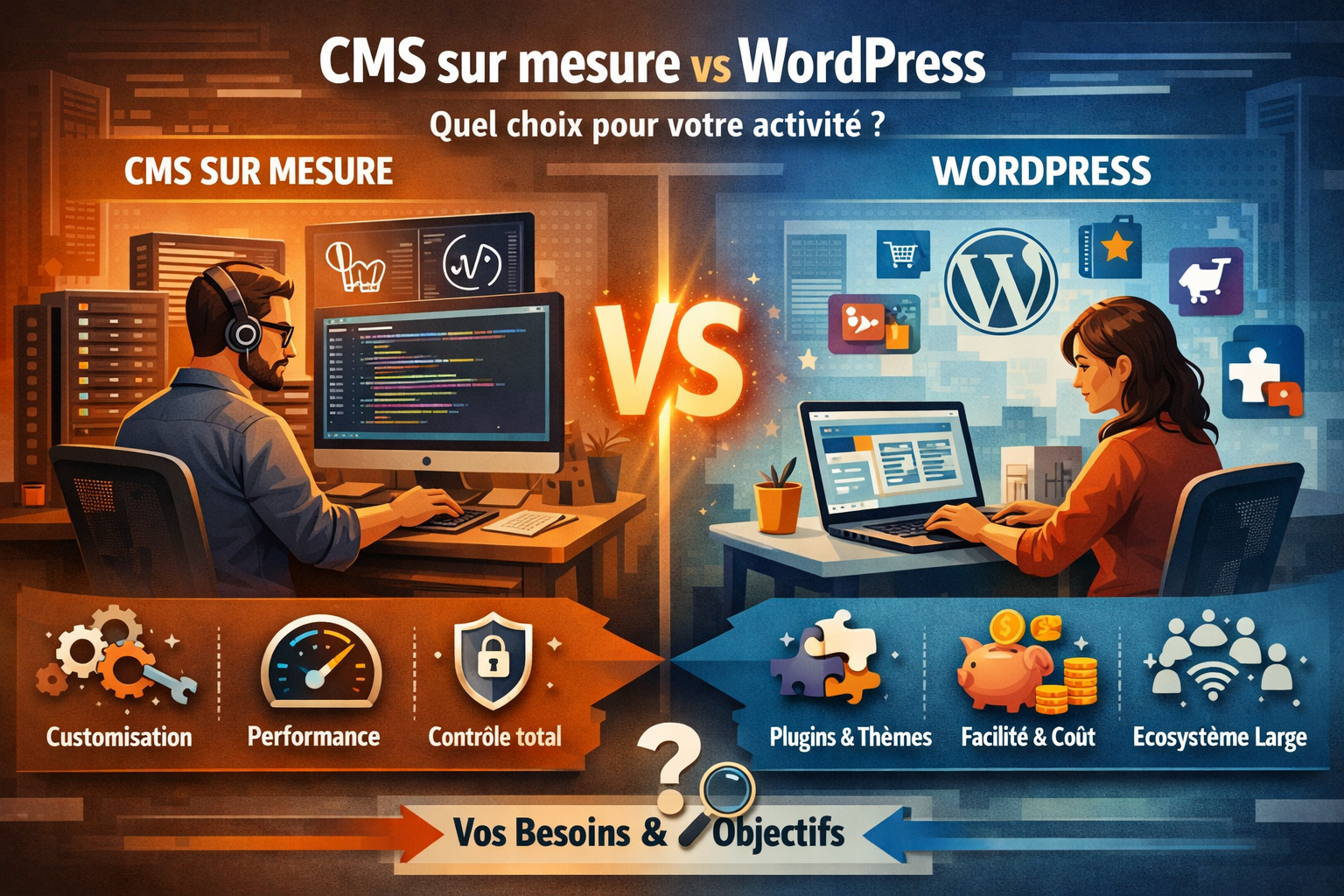Comparatif entre CMS sur mesure et WordPress pour site internet professionnel