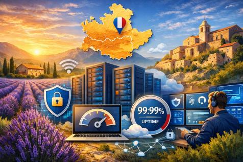 Hébergement de site internet en Provence avec serveurs sécurisés, performance élevée et monitoring technique pour PME