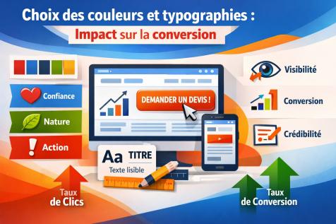 Choix des couleurs et typographies sur un site internet pour améliorer le taux de conversion des visiteurs