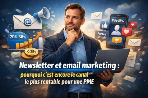Dirigeant PME analysant la rentabilité de l’email marketing face aux réseaux sociaux