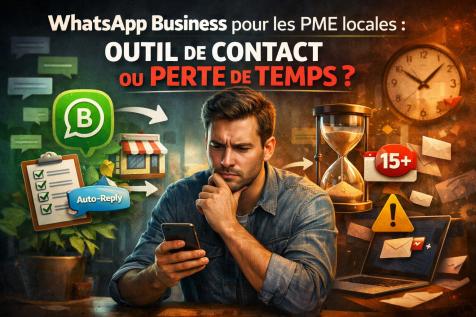 Dirigeant de PME hésitant à utiliser WhatsApp Business entre gain de contact et perte de temps