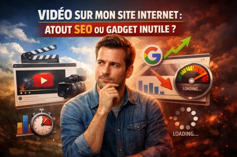 Dirigeant réfléchissant à l’impact SEO d’une vidéo sur son site internet entre performance et ralentissement