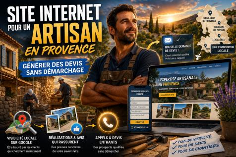 Artisan en Provence générant des devis grâce à un site internet professionnel avec visibilité locale et réalisations