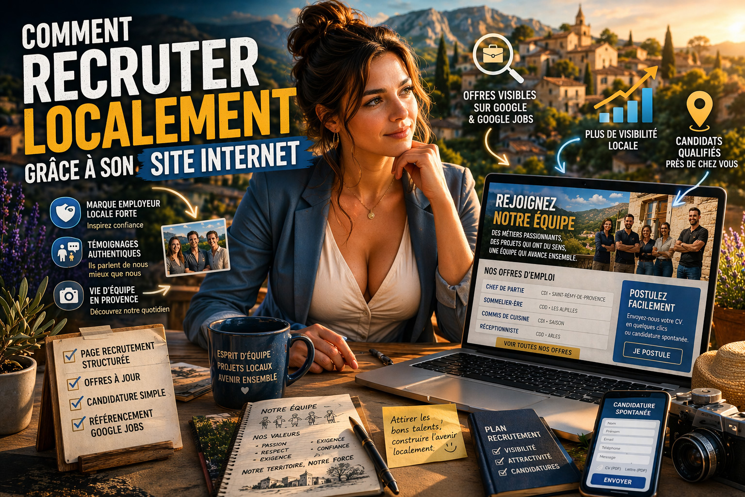 Recruter localement grâce à son site internet PME Provence page recrutement Google Jobs candidats