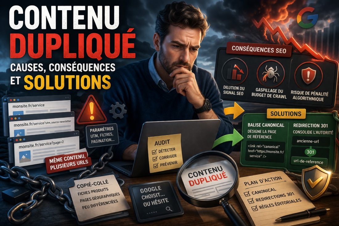 Contenu dupliqué sur mon site : causes, conséquences et solutions