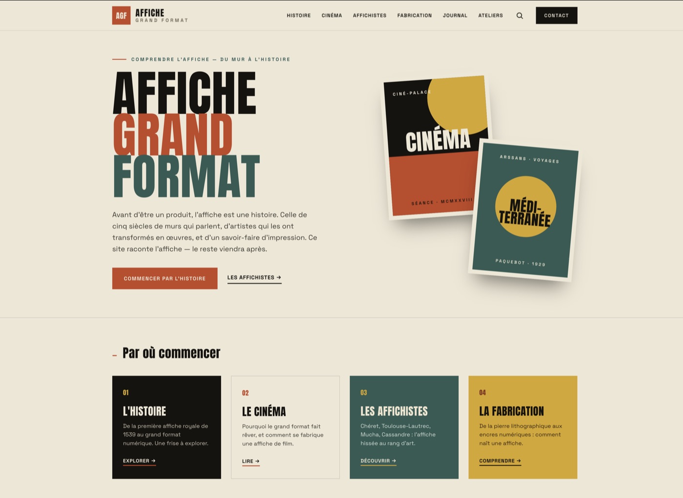 Page d'accueil du site Affiche Grand Format