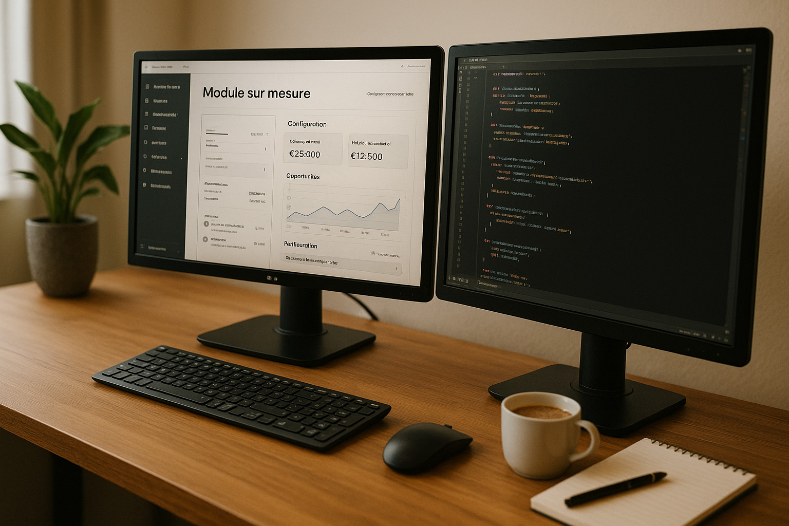 Développement de modules métier sur mesure – Agence EASY Interface professionnelle affichant un module métier sur mesure en cours de développement, illustrant l’expertise de l’Agence EASY dans la création de fonctionnalités spécifiques et interconnectées.