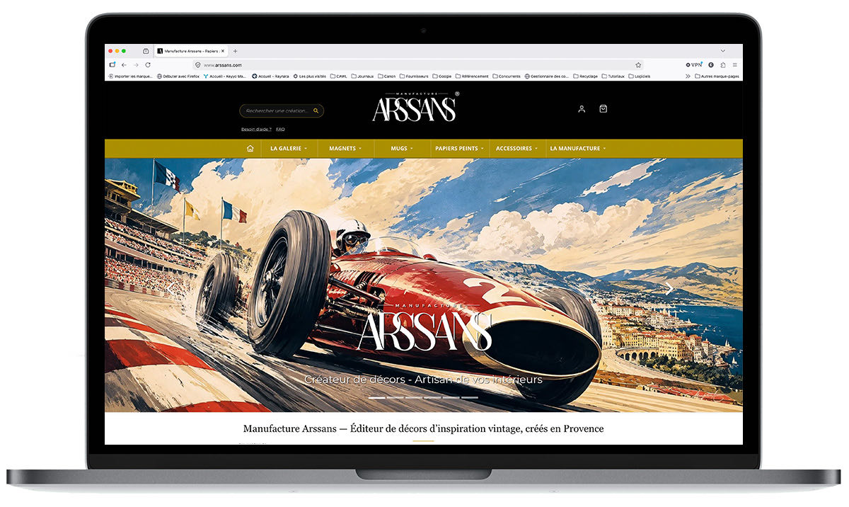 Arssans.com, boutique en ligne de papiers peints et fresques panoramiques de la Manufacture Arssans