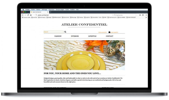 Création de la boutique en ligne Atelier Confidentiel