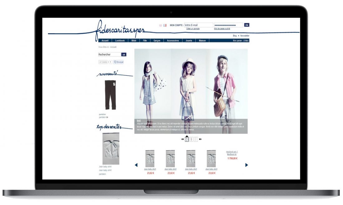 Création de la boutique en ligne Fides Caritas Spes