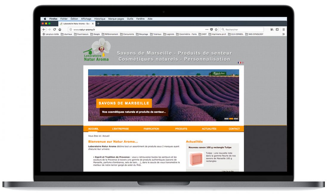 Création du premier site du Laboratoire Natur Aroma à Cavaillon