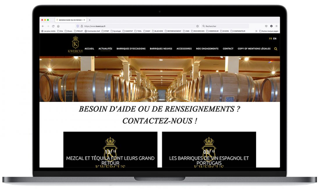 Création du site Internet de Kwercus – Barriques & grands contenants