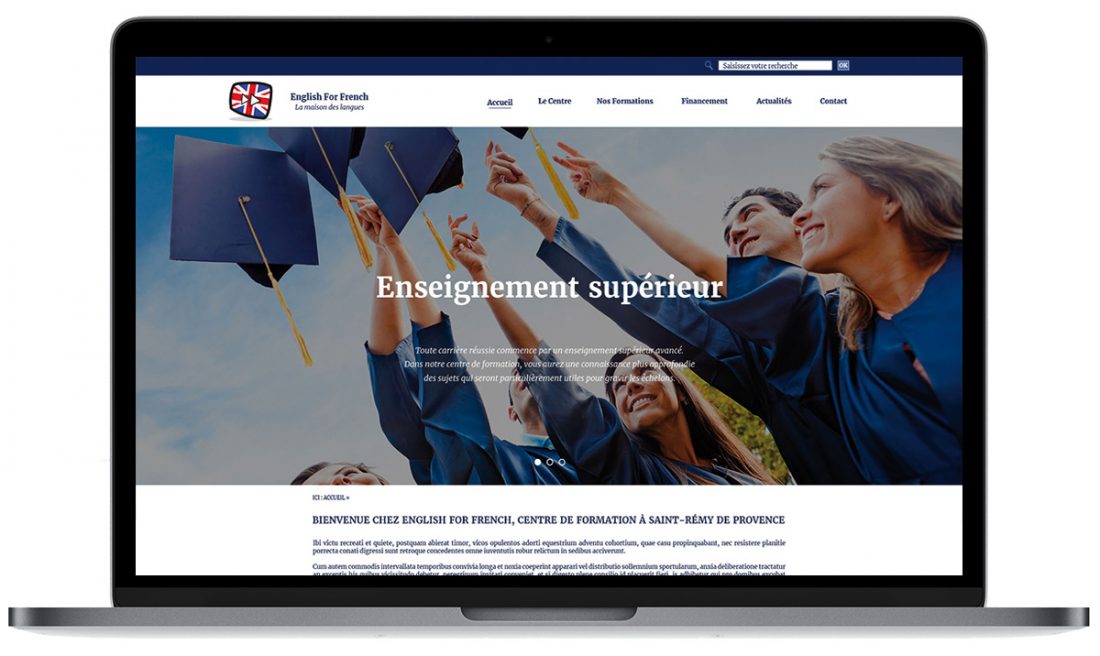 Création du site English for French à Saint-Rémy-de-Provence