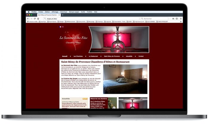 Aperçu du site Internet Le Sommeil des Fées dans un ordinateur portable – maison d’hôtes et restaurant à Saint-Rémy-de-Provence