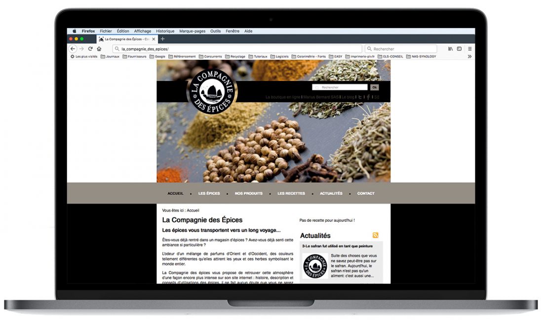 Création du site La Compagnie des Épices par l’Agence Easy